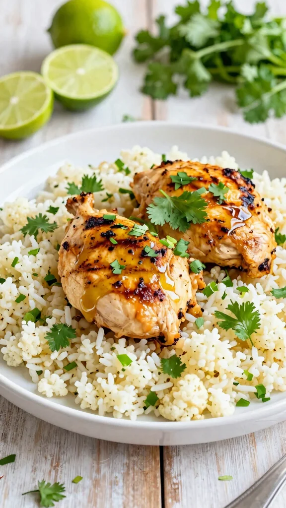 19 Chicken and Vegetable Recipes for Clean Eating - 11. Cilantro Lime Chicken & Cauliflower Rice 1
