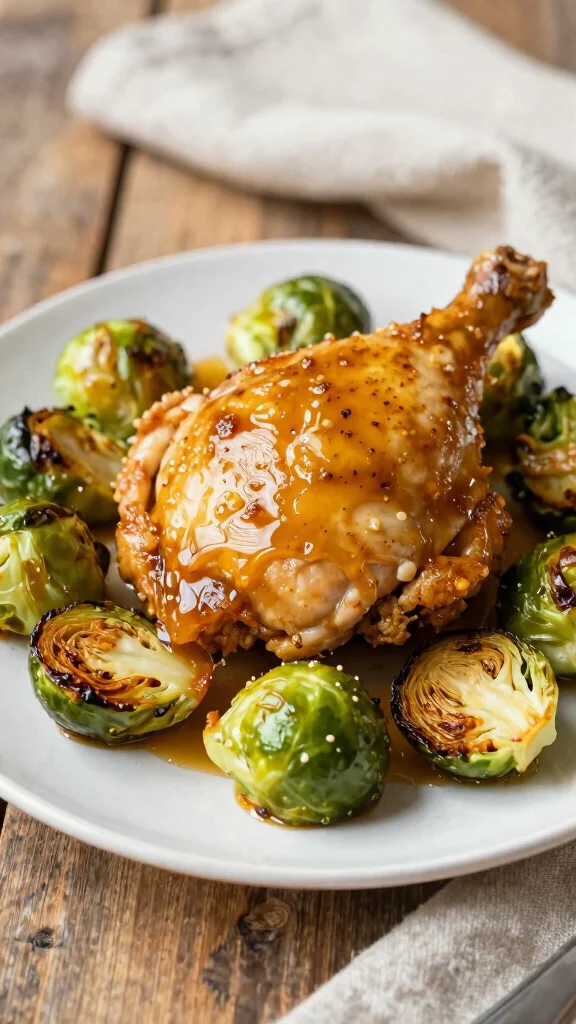 19 Chicken and Vegetable Recipes for Clean Eating - 13. Honey Mustard Chicken & Brussels Sprouts 1