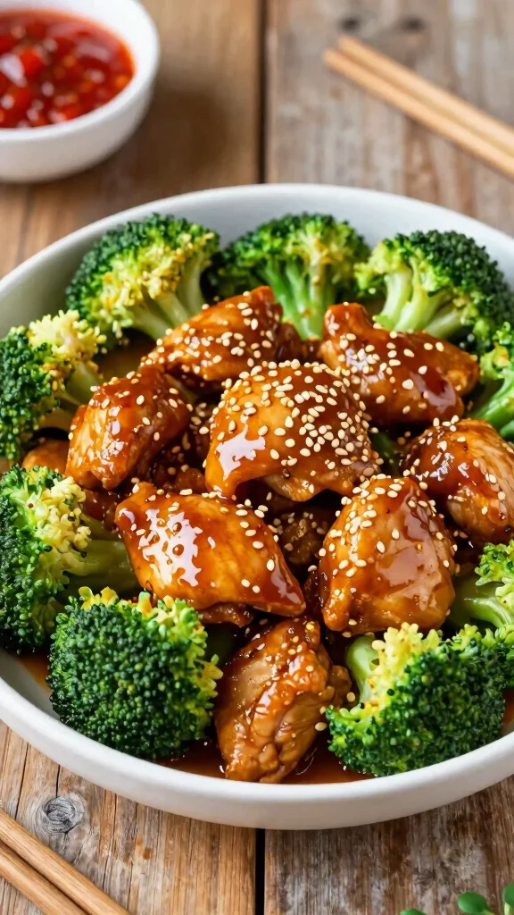 19 Chicken and Vegetable Recipes for Clean Eating - 3. Spicy Honey Garlic Chicken & Broccoli 1