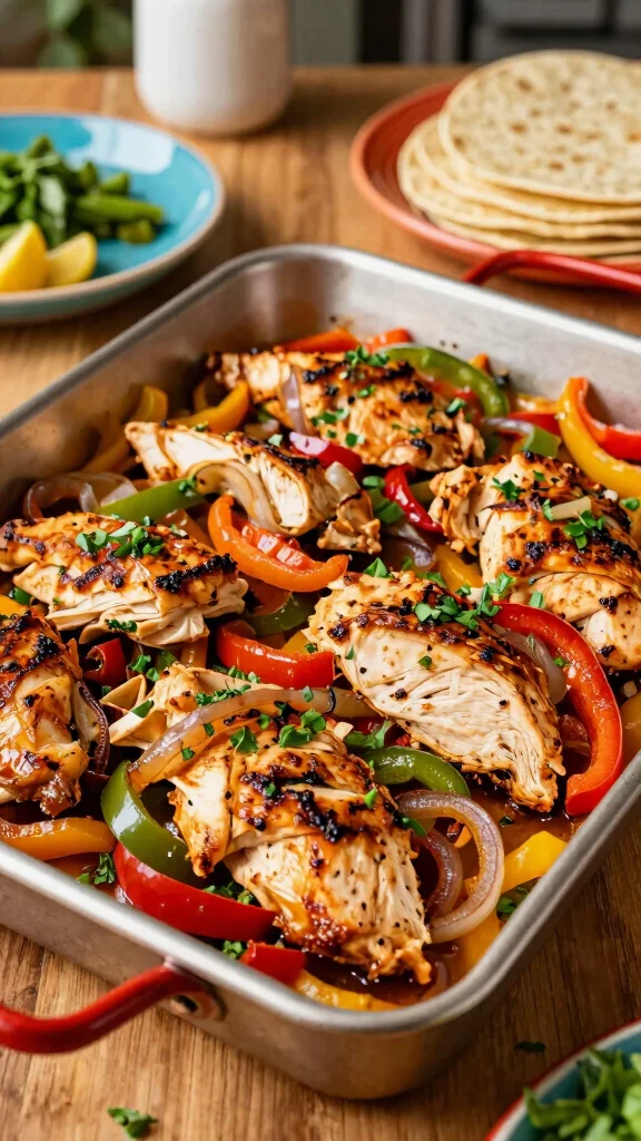 19 Chicken and Vegetable Recipes for Clean Eating - 7. Chicken Fajita Sheet Pan Dinner 1