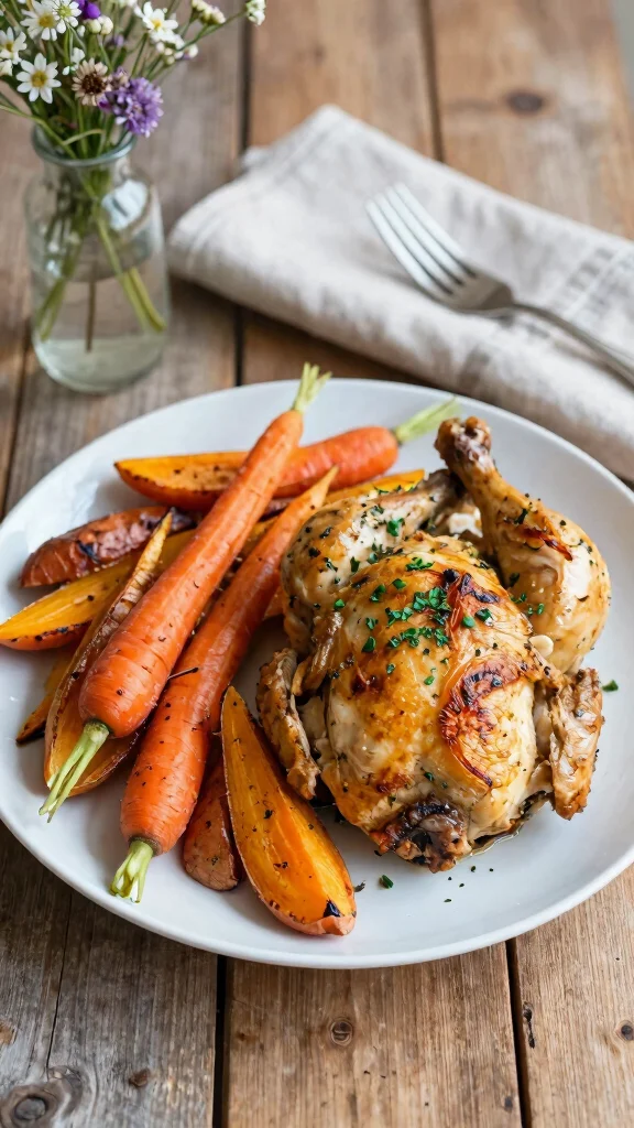19 Chicken and Vegetable Recipes for Clean Eating - 8. Italian Herb Chicken & Roasted Root Vegetables 1