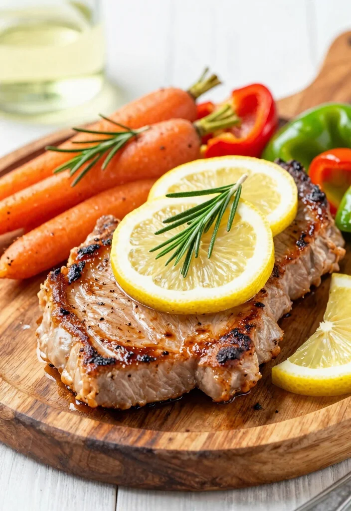 19 Juicy Bone In Pork Chop Recipes in Oven: Flavorful - 5. Lemon Rosemary Marinated Pork Chops 1