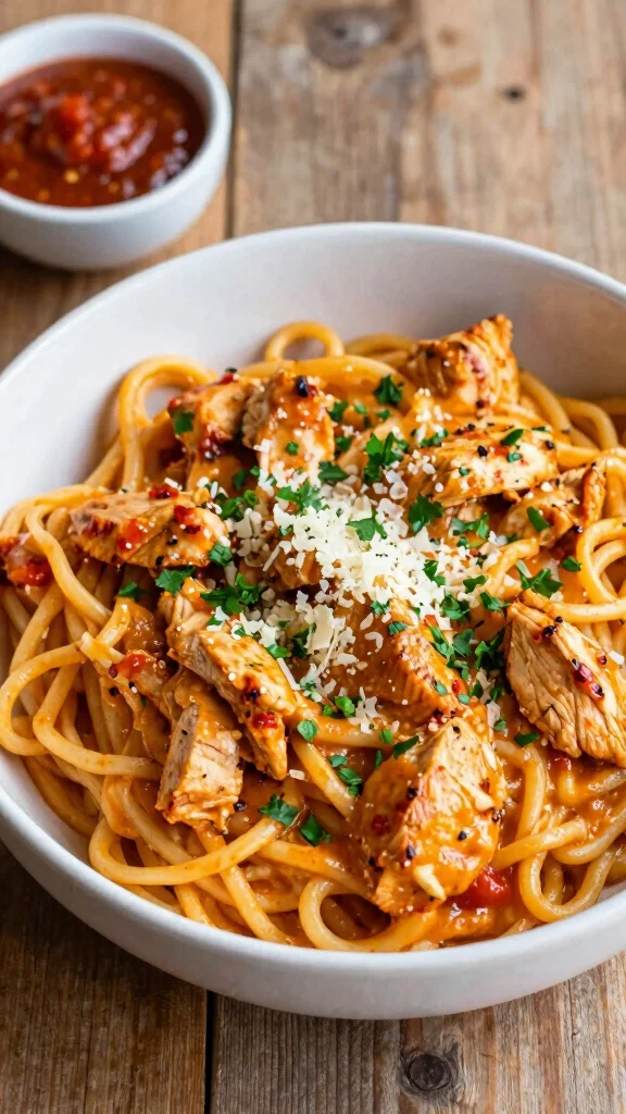 19 Spicy Chicken Recipes for Heat Seekers - 17. Spicy Chipotle Chicken Pasta 1
