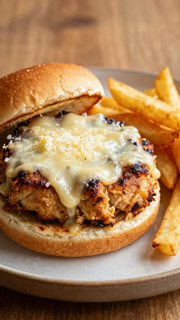 20 Chicken Burger Recipes for Homemade Fast Food - 11. Garlic Parmesan Chicken Burger 1