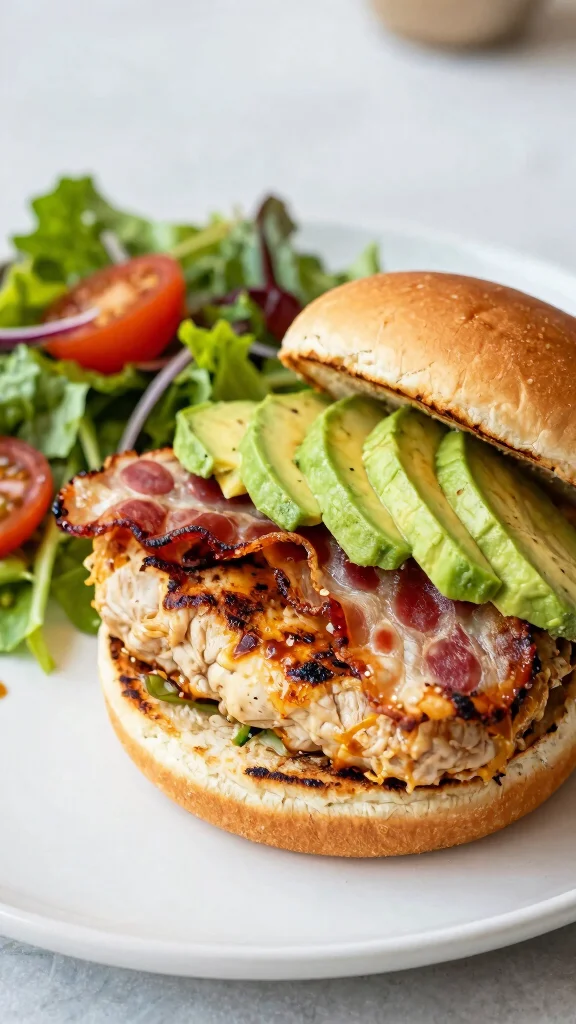 20 Chicken Burger Recipes for Homemade Fast Food - 13. Bacon Avocado Chicken Burger 1
