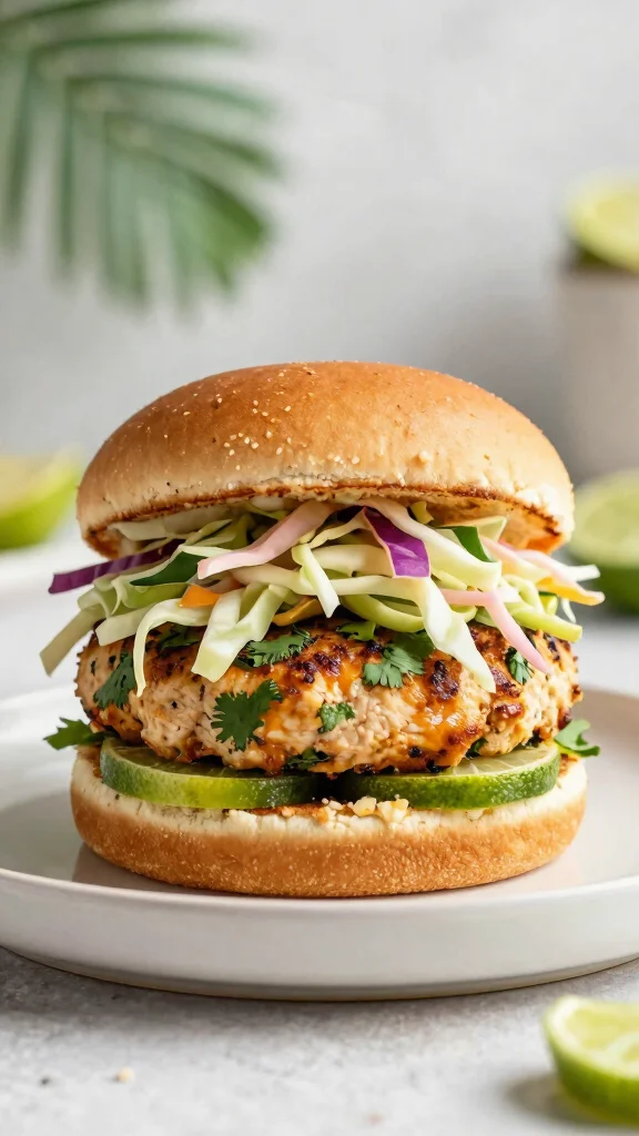 20 Chicken Burger Recipes for Homemade Fast Food - 16. Cilantro Lime Chicken Burger 1