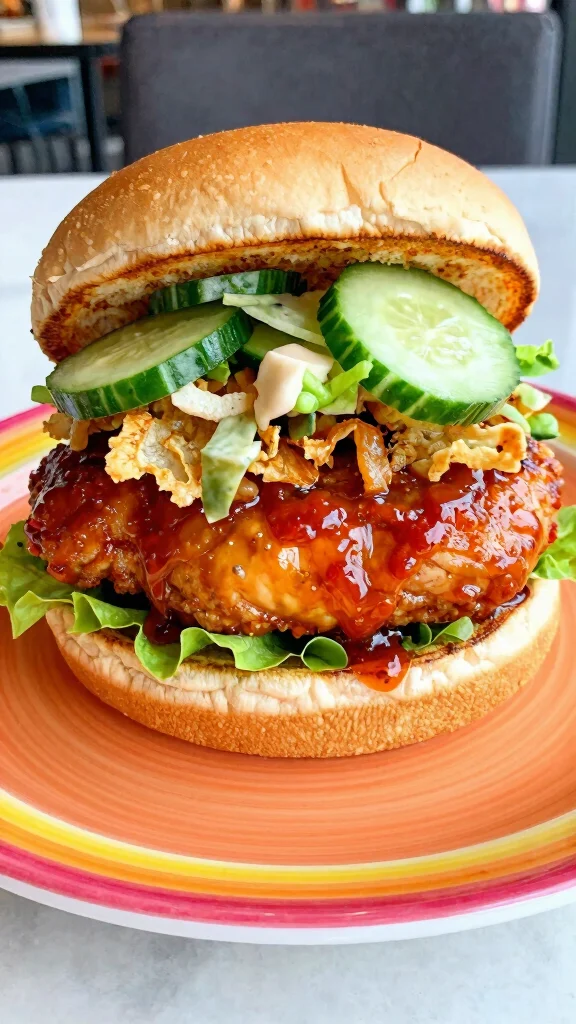 20 Chicken Burger Recipes for Homemade Fast Food - 17. Sriracha Honey Chicken Burger 1