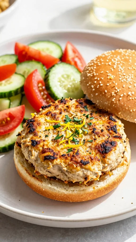 20 Chicken Burger Recipes for Homemade Fast Food - 9. Lemon Herb Chicken Burger 1