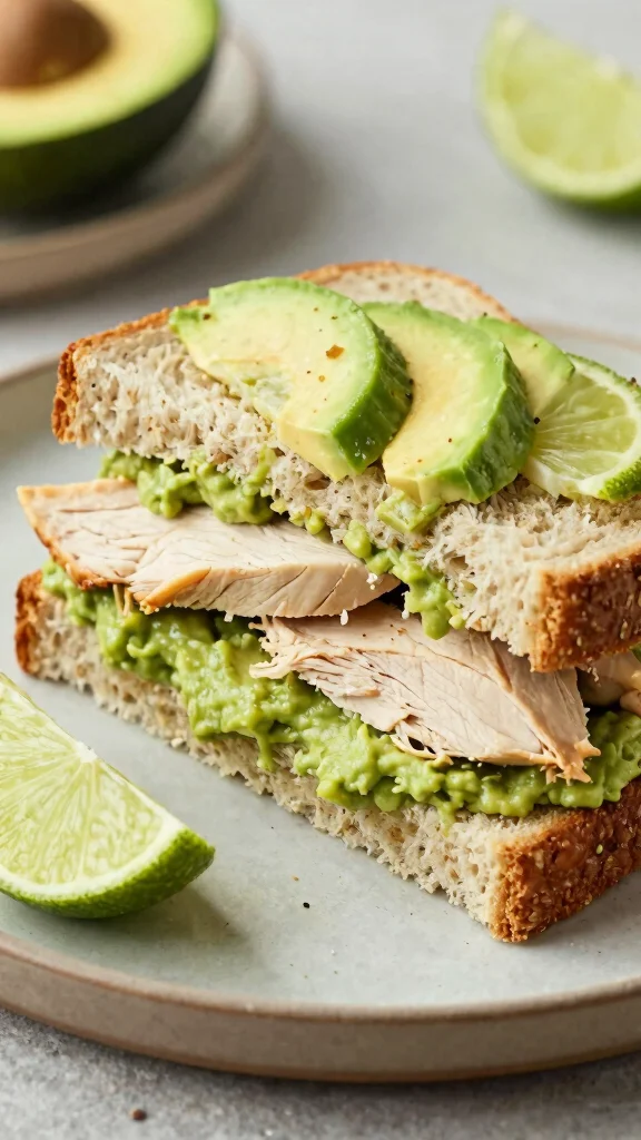 20 Chicken Sandwich and Wrap Recipes to Pack Easily - 12. Chicken and Avocado Sandwich 1