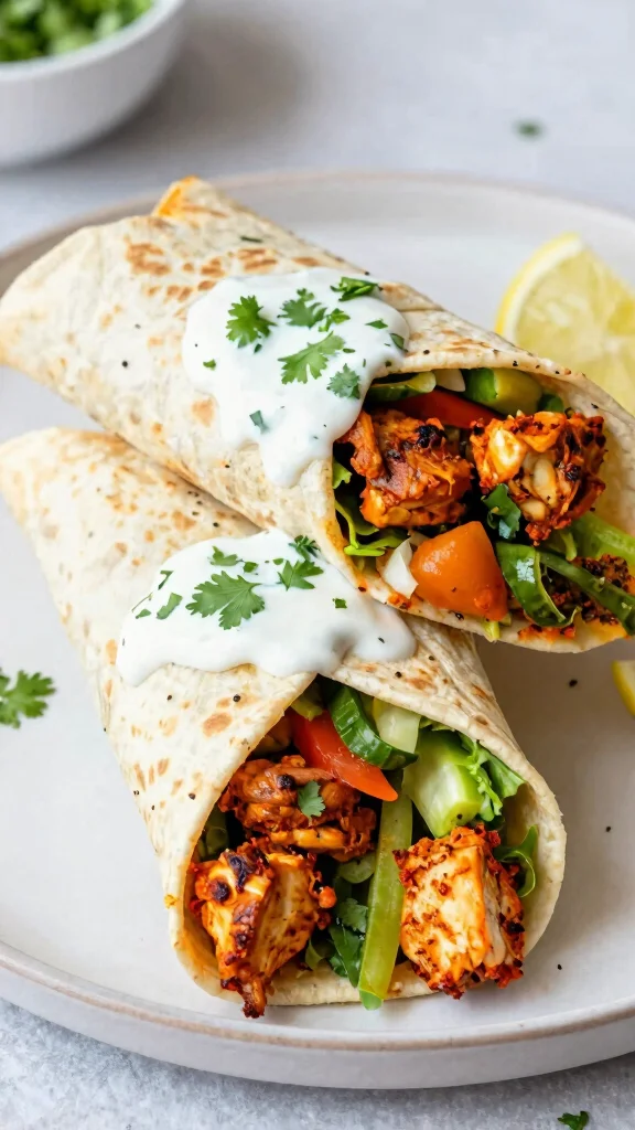 20 Chicken Sandwich and Wrap Recipes to Pack Easily - 14. Chicken Tikka Wrap 1