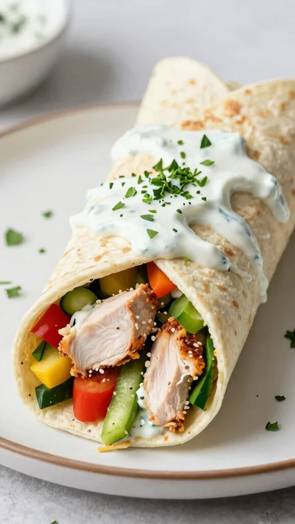 20 Chicken Sandwich and Wrap Recipes to Pack Easily - 18. Chicken Gyro Wrap 1