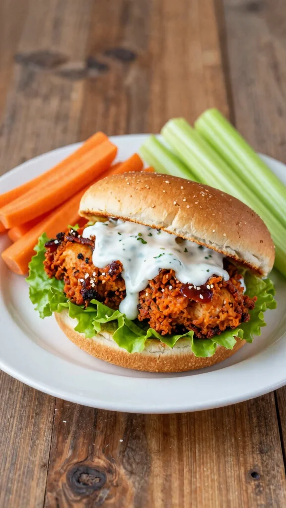 20 Chicken Sandwich and Wrap Recipes to Pack Easily - 2. Spicy Buffalo Chicken Sandwich 1