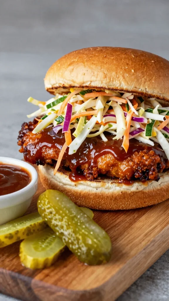 20 Chicken Sandwich and Wrap Recipes to Pack Easily - 4. BBQ Chicken Sandwich with Slaw 1