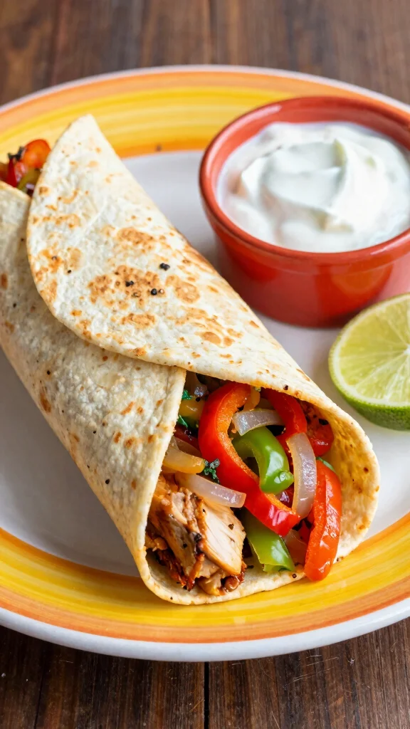 20 Chicken Sandwich and Wrap Recipes to Pack Easily - 9. Chicken Fajita Wrap 1