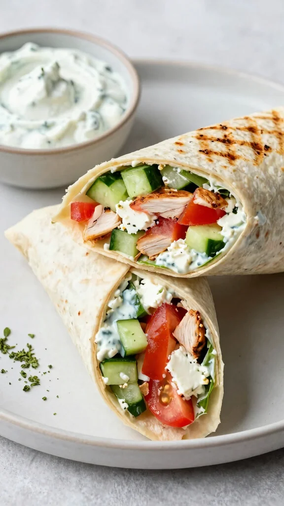 20 Chicken Wrap Recipes for On-the-Go Meals - 13. Greek Chicken Wrap 1