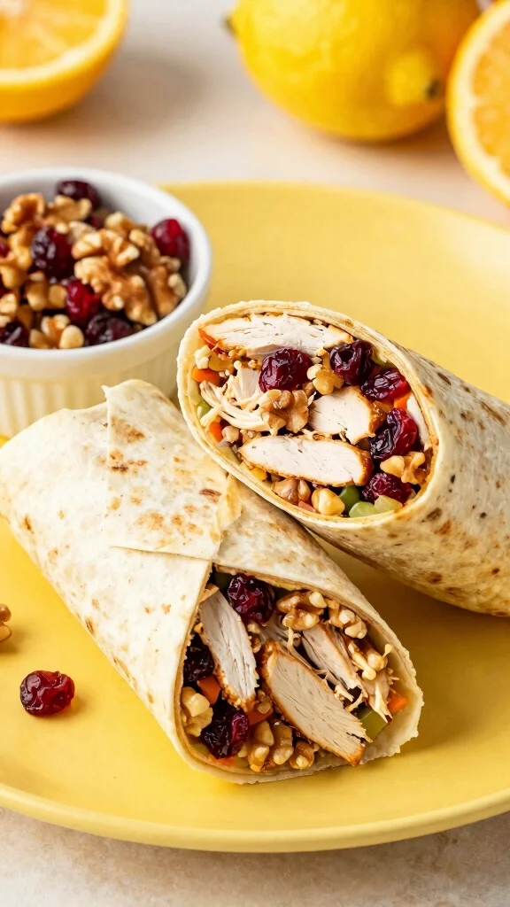 20 Chicken Wrap Recipes for On-the-Go Meals - 15. Cranberry Walnut Chicken Wrap 1