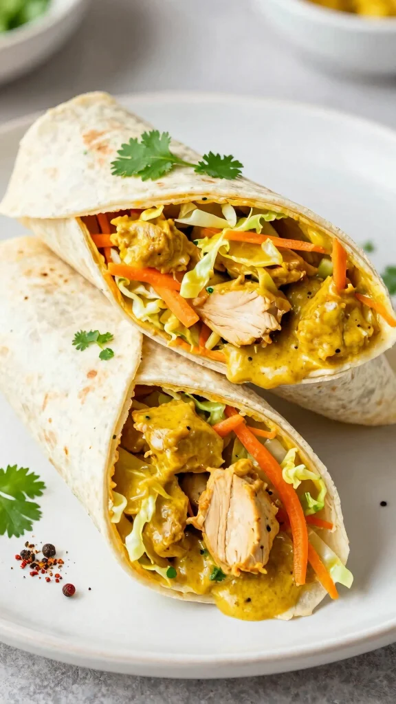 20 Chicken Wrap Recipes for On-the-Go Meals - 16. Curry Chicken Wrap 1