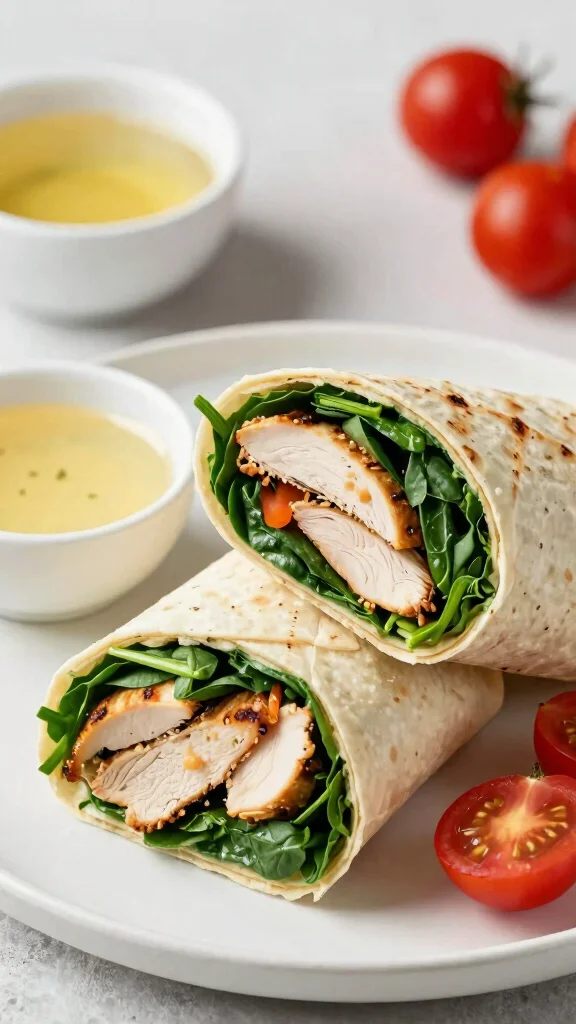 20 Chicken Wrap Recipes for On-the-Go Meals - 17. Chicken and Spinach Wrap 1