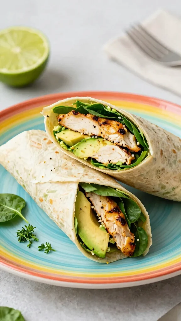 20 Chicken Wrap Recipes for On-the-Go Meals - 7. Chicken Avocado Wrap 1