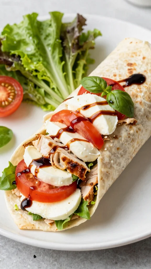 20 Chicken Wrap Recipes for On-the-Go Meals - 9. Caprese Chicken Wrap 1