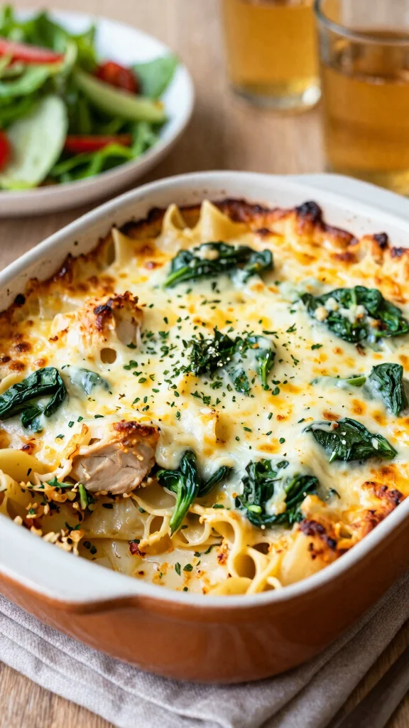 20 Creamy Chicken Pasta Recipes Everyone Loves - 12. Chicken and Spinach Pasta Bake 1