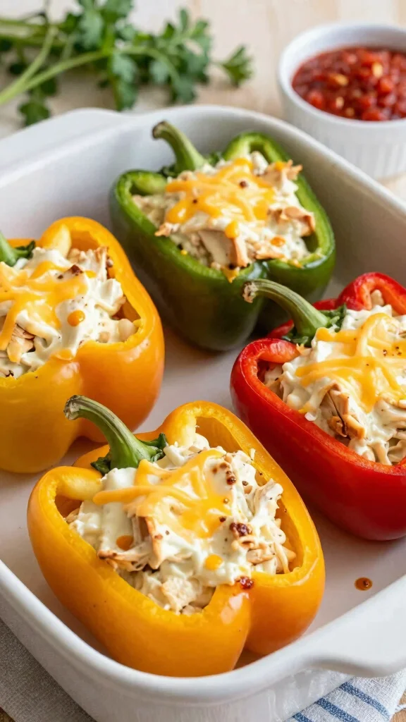 20 Creamy Chicken Pasta Recipes Everyone Loves - 13. Chicken Alfredo Stuffed Peppers 1