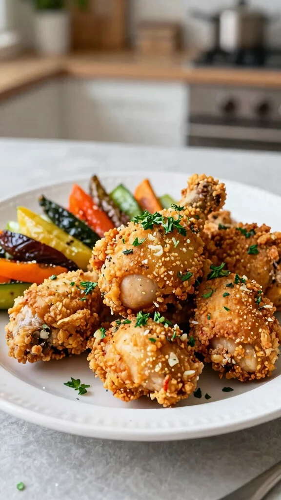 20 Crispy Fried Chicken Recipes to Drool Over - 4. Garlic Herb Gluten-Free Fried Chicken 1