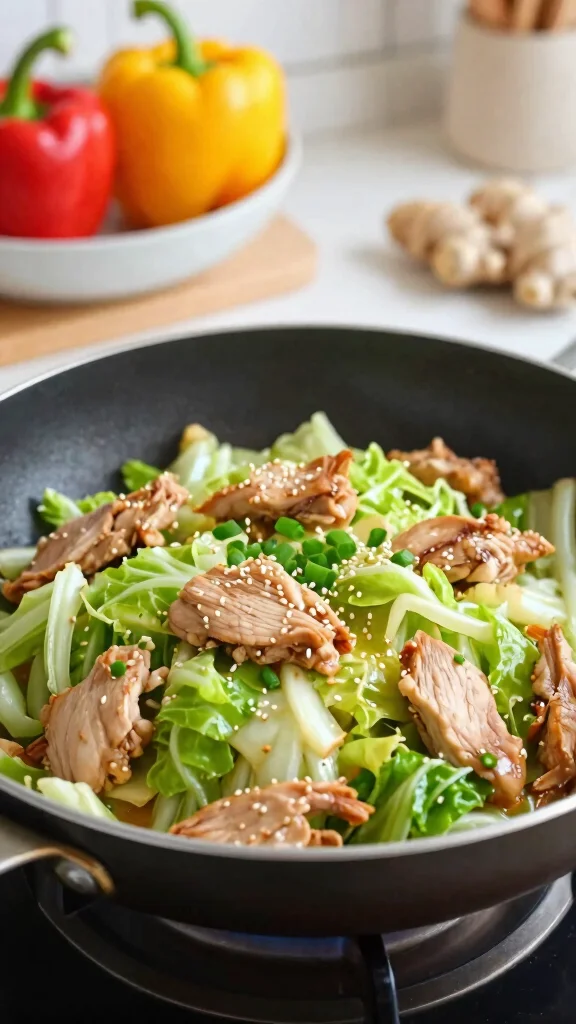 20 Low-Carb Chicken Recipes for Healthy Eating - 13. Chicken Cabbage Stir-Fry 1