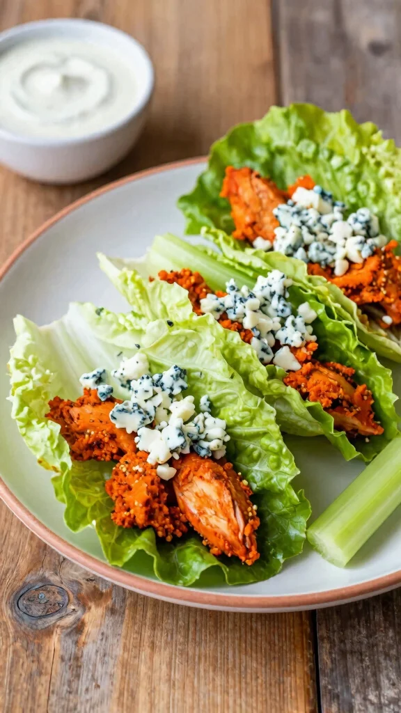 20 Low-Carb Chicken Recipes for Healthy Eating - 4. Buffalo Chicken Lettuce Wraps 1