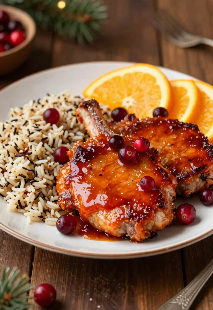 20 Perfect Pork Chops in the Oven: Baked to Perfection Every Time - 10. Cranberry and Orange Glazed Pork Chops 1