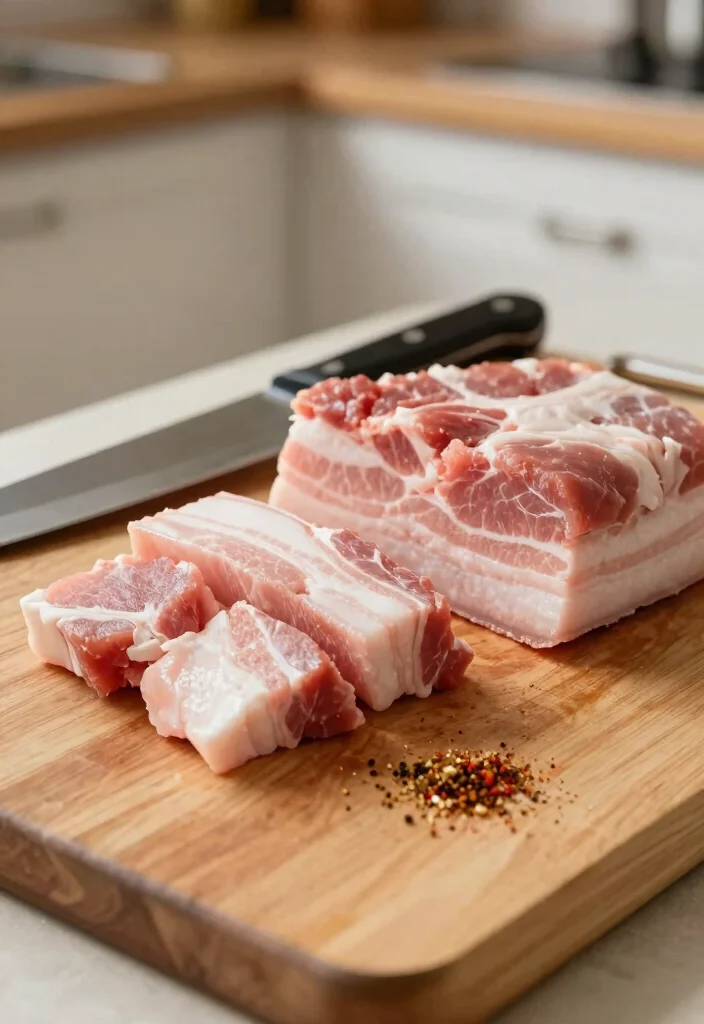 Crispy & Tender 19 Pork Belly Burnt Ends in the Oven: Recipe - Preparation: Cutting the Pork Belly 1