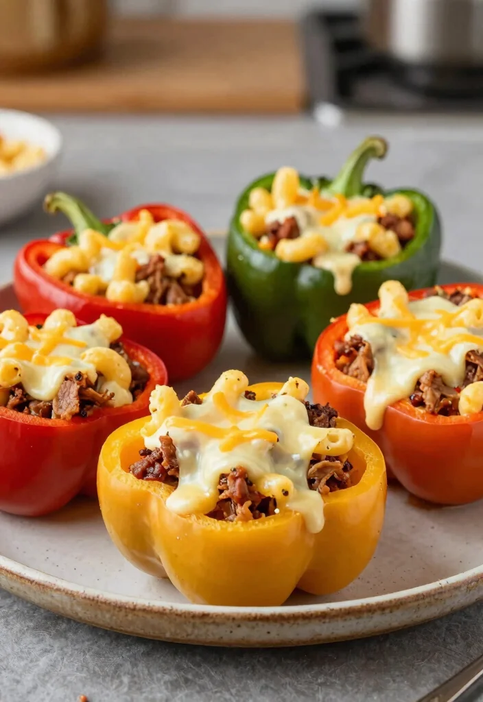 The Best 17 Pulled Pork Mac and Cheese: Creamy BBQ Pasta Dish - 12. Pulled Pork Mac and Cheese Stuffed Peppers 1
