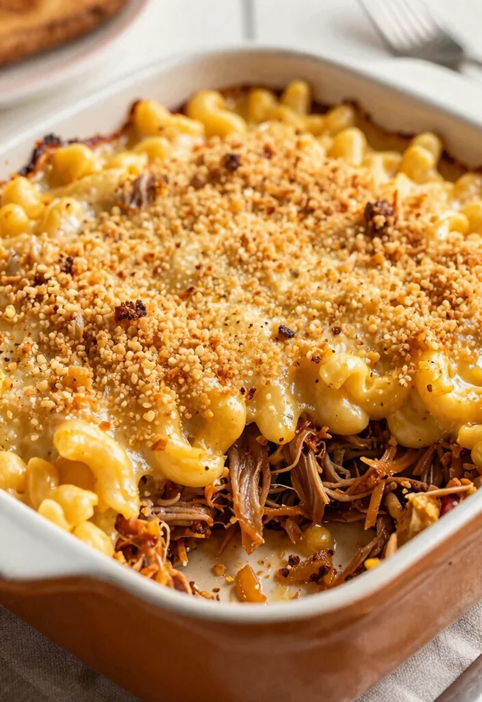 The Best 17 Pulled Pork Mac and Cheese: Creamy BBQ Pasta Dish - 7. Cheesy Pulled Pork Mac and Cheese Bake 1