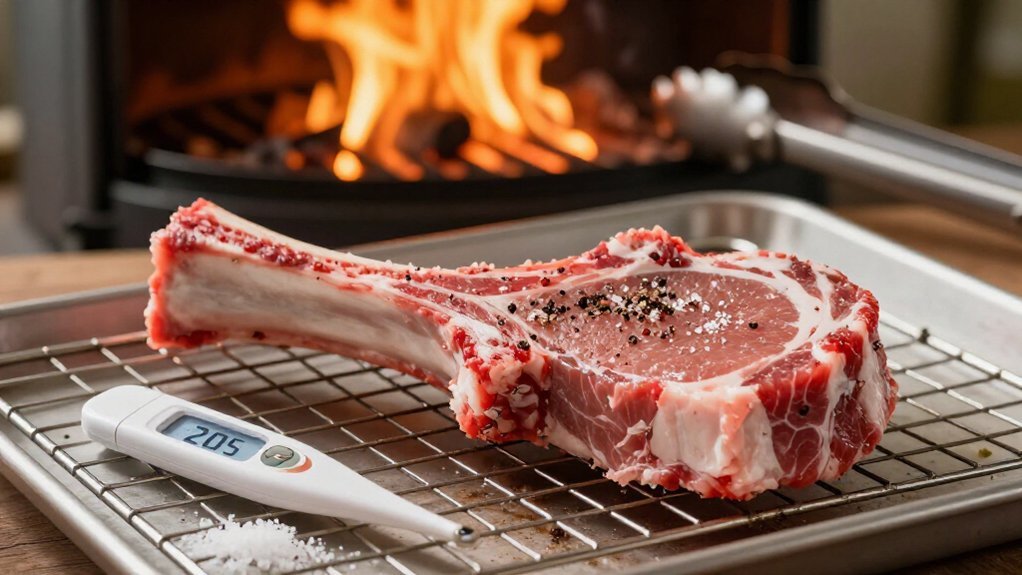 reverse sear thick pork chops